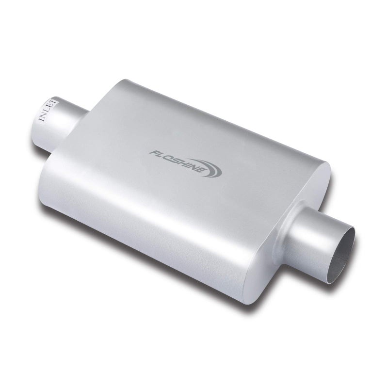 Floshine Universal Mufflers Dual Chamber 3"" inlet (ID) 3"" outlet (ID) overall 17"" Performance Automotive Muffler Exhaust FH43040 - Image 1